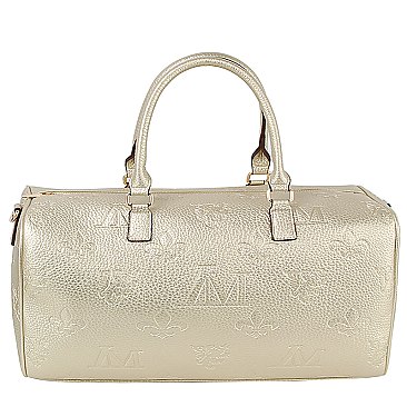 Embossed Monogram Duffle Overnight Bag