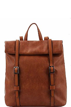 TRENDY TEXTURED PU LEATHER SACK TYPE FASHION BACKPACK JYLMS-070