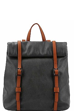 TRENDY TEXTURED PU LEATHER SACK TYPE FASHION BACKPACK JYLMS-070