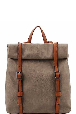 TRENDY TEXTURED PU LEATHER SACK TYPE FASHION BACKPACK JYLMS-070