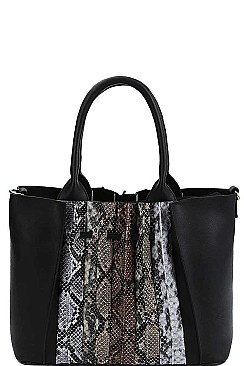 MULTI TONE PHYTON FRONT SATCHEL BAG