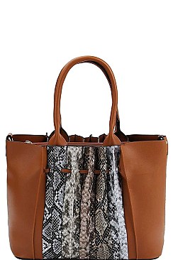 MULTI TONE PHYTON FRONT SATCHEL BAG