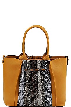 MULTI TONE PHYTON FRONT SATCHEL BAG