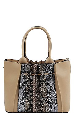 MULTI TONE PHYTON FRONT SATCHEL BAG