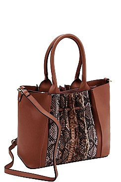 MULTI TONE PHYTON FRONT SATCHEL BAG