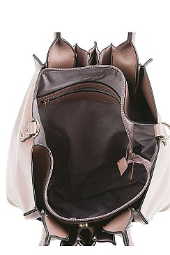 MULTI TONE PHYTON FRONT SATCHEL BAG