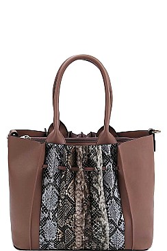 MULTI TONE PHYTON FRONT SATCHEL BAG