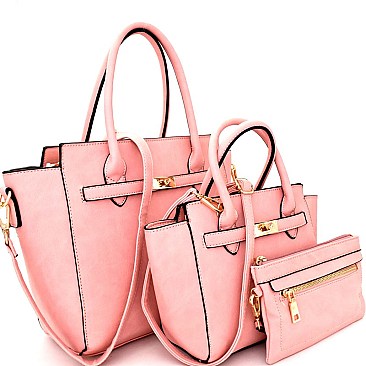 LMS049-LP 3 in 1 Classy Wing Satchel SET