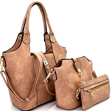 LMS052-LP Flip-Lock Accent 3 in 1 Tote Cross Body Value SET