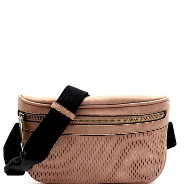 Perforated Fashion Fanny Pack Sling Bag