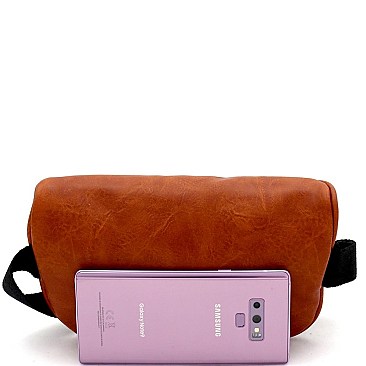 STUDDED BRASS-TONE FANNY PACK SLING BAG
