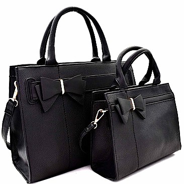 Bow Accent 2 in 1 Twin Tote SET MH-LMS068