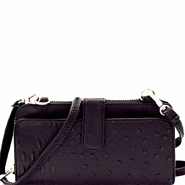 Ostrich Print Cellphone Holder Wallet Cross Body MH-LMS069