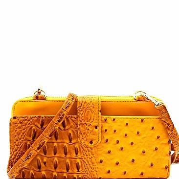 Ostrich Print Cellphone Holder Wallet Cross Body MH-LMS069