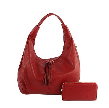 Tassel Zipper 2-in-1 Shoulder Bag Hobo