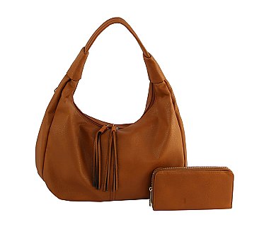 Tassel Zipper 2-in-1 Shoulder Bag Hobo