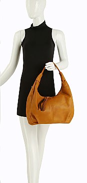 Tassel Zipper 2-in-1 Shoulder Bag Hobo