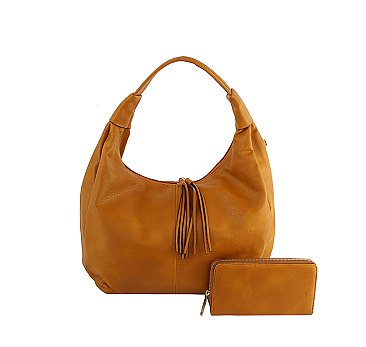 Tassel Zipper 2-in-1 Shoulder Bag Hobo