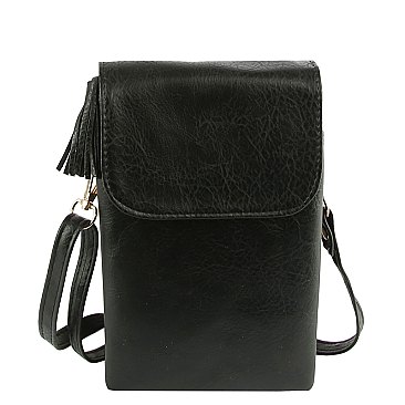 Tassel Zip Crossbody Bag Cell Phone Purse