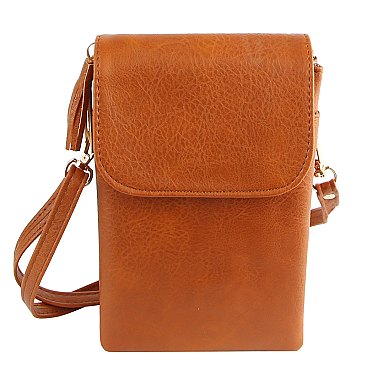 Tassel Zip Crossbody Bag Cell Phone Purse