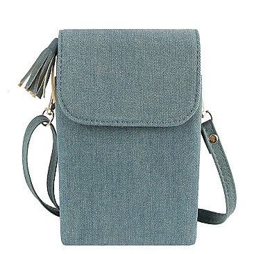 Tassel Zip Crossbody Bag Cell Phone Purse