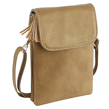 Tassel Zip Crossbody Bag Cell Phone Purse