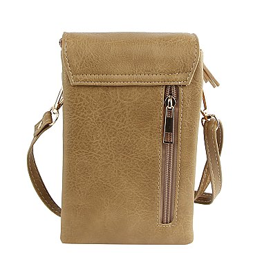 Tassel Zip Crossbody Bag Cell Phone Purse