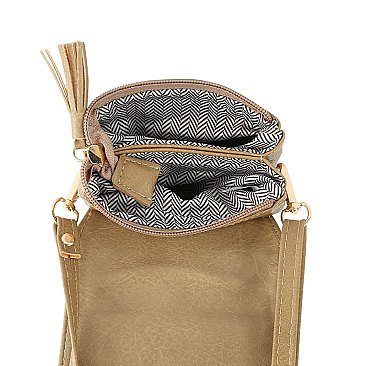 Tassel Zip Crossbody Bag Cell Phone Purse