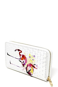 FASHION FLAMINGO PRINT WALLET