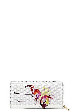 FASHION FLAMINGO PRINT WALLET
