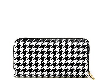 FASHION HOUND TOOTH PRINT LONG WALLET
