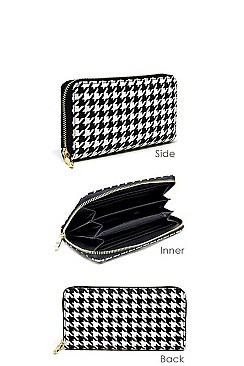 FASHION HOUND TOOTH PRINT LONG WALLET