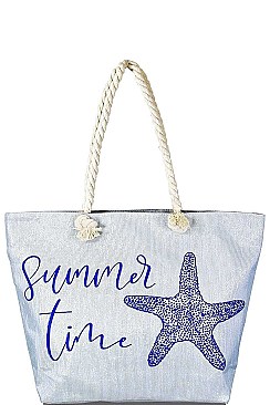 FASHION SUMMER TIME LUREX BEACH BAG