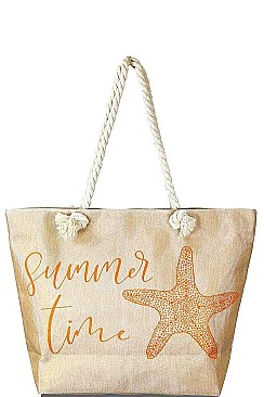 FASHION SUMMER TIME LUREX BEACH BAG