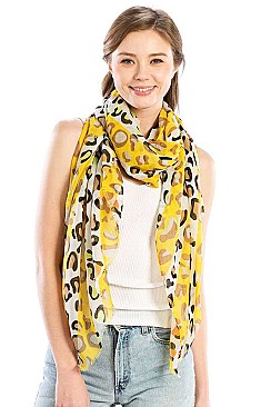 MULTI-COLOR LEOPARD PRINT OBLONG SCARF