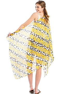 MULTI-COLOR LEOPARD PRINT OBLONG SCARF