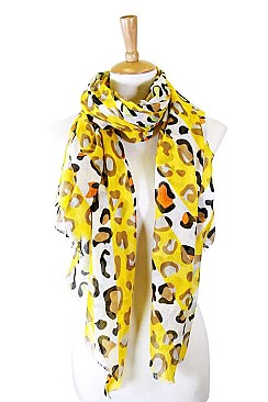 MULTI-COLOR LEOPARD PRINT OBLONG SCARF