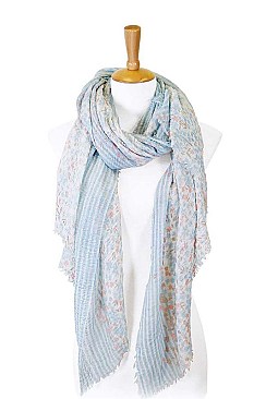 FLORETTES PRINT LONG SCARF
