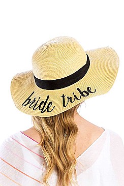 BRIDE TRIBE EMBROIDERED FLOPPY SUN HAT
