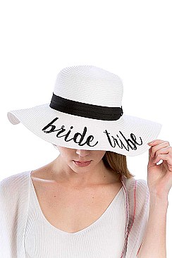BRIDE TRIBE EMBROIDERED FLOPPY SUN HAT