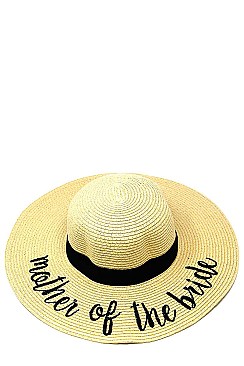 MOTHER OF THE BRIDE EMBROIDERED FLOPPY SUN HAT