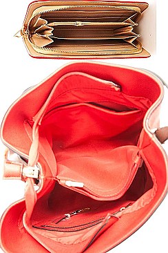 2 IN 1 FASHION CHIC PRINCESS SATCHEL WITH LONG STRAP