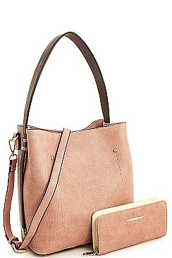 2 IN 1 FASHION CHIC PRINCESS SATCHEL WITH LONG STRAP