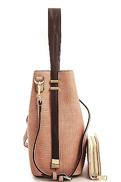 2 IN 1 FASHION CHIC PRINCESS SATCHEL WITH LONG STRAP