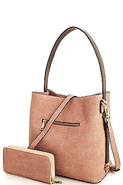 2 IN 1 FASHION CHIC PRINCESS SATCHEL WITH LONG STRAP