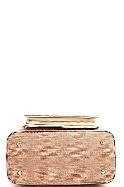 2 IN 1 FASHION CHIC PRINCESS SATCHEL WITH LONG STRAP