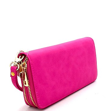 LP0012-LP Double Zip-Around Wristlet Wallet