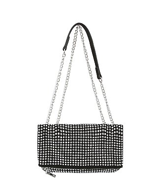 Rhinestone Covered Denim Satchel