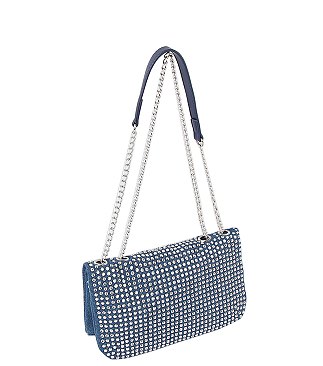 Rhinestone Covered Denim Satchel