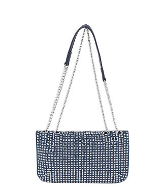 Rhinestone Covered Denim Satchel